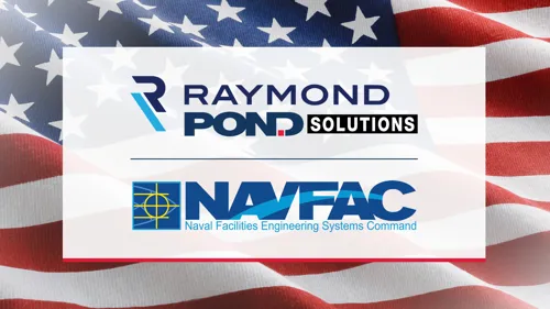 Raymond-Pond Joint Venture and NAVFAC SE with American Flag