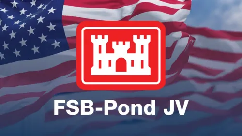 FSB-Pond JV with USACE logo on an American flag